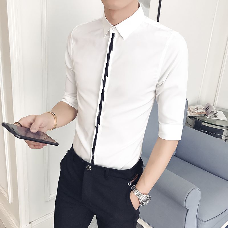 2018 Foreign Trade New Summer Men’s Shirt Korean Version Five-point ...