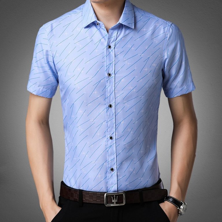 2018 Summer Wear Men's Printed Iron-free Shirt Fashion Joker Short ...