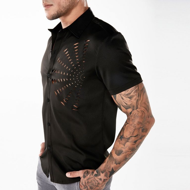 Foreign Trade Men's New Short-sleeved Shirt Fashion Personality Men ...