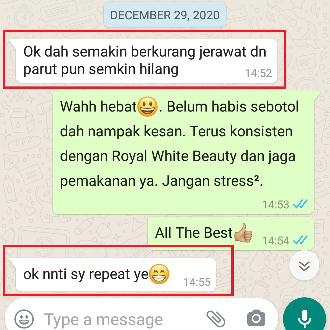 Pelanggan repeat Order Royal white beauty