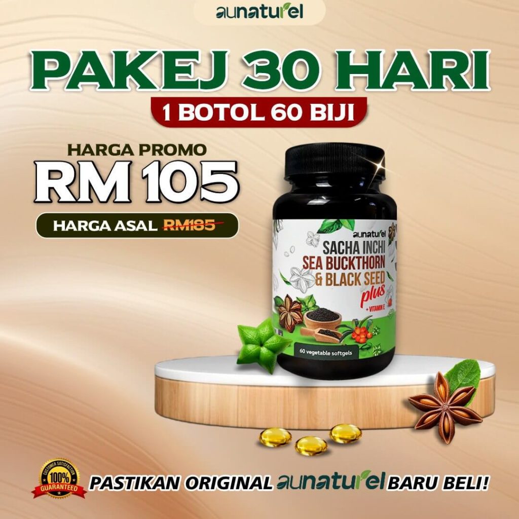 Harga promosi pakej 30 hari softgel sacha inchi aunaturel