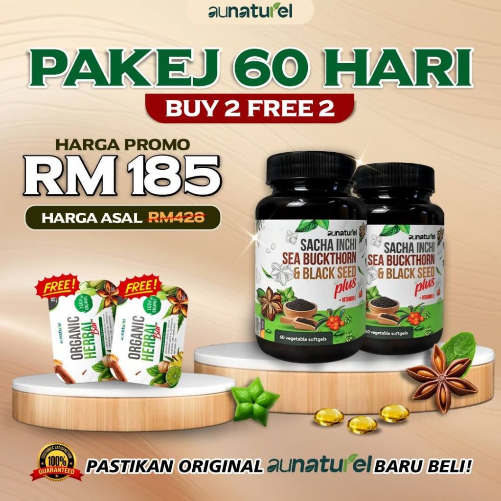 Harga promosi pakej 60 hari softgel sacha inchi aunaturel