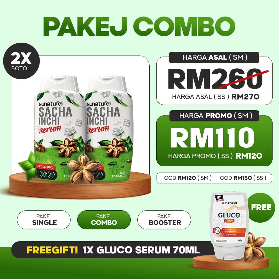 Promosi serum sacha inchi aunaturel pakej Combo RM110