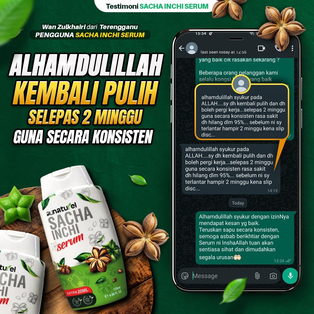 Testimoni serum sacha inchi aunaturel pulih dalam 2 minggu