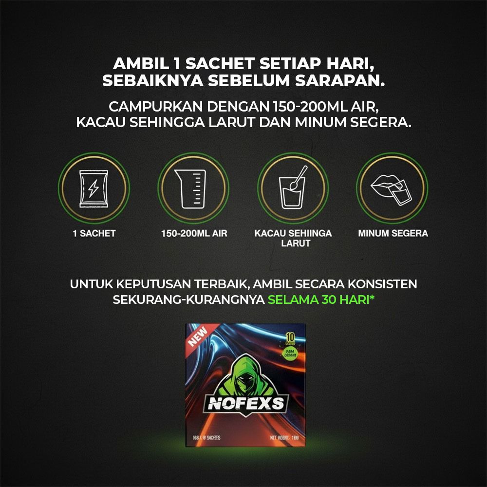Cara minum nofexs sachet